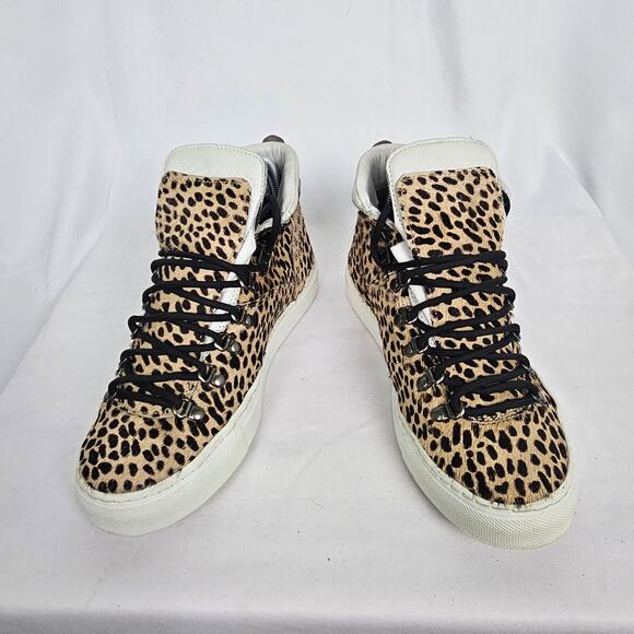 Diemme Leopard Print Lace-Up Sneakers Women’s 12 Made in Italy Luxury - Picture 2 of 6